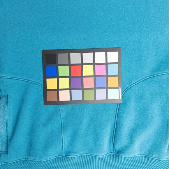 Duluth Trading Co Souped Up Funnel Neck Sweatshirt Womens Large Teal Blue 29715 - Picture 15 of 16